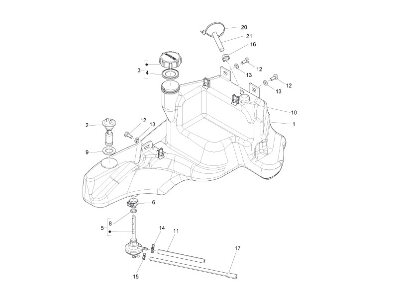 Zip 50 4T NOABS E2 2006-2013 - Brandstoftank