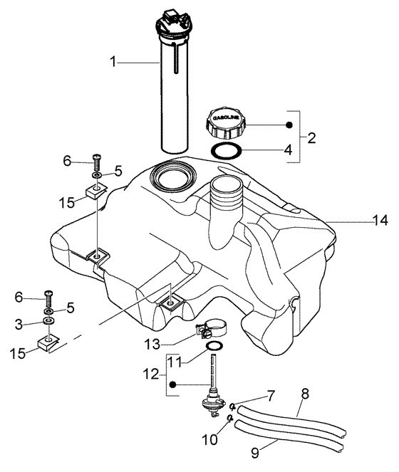 Vespa LX 50 4T - Brandstoftank