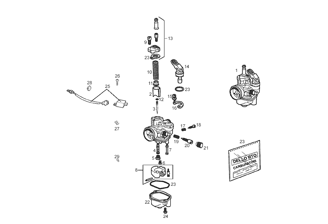 Derbi Senda SM 50 2T 2ª ED X-Treme E2 2004-2005 - Carburateur Automatische Start