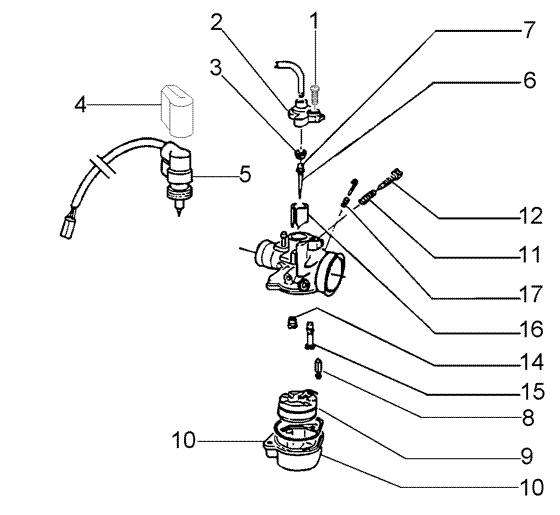 Vespa LX 50 2T - Carburateur