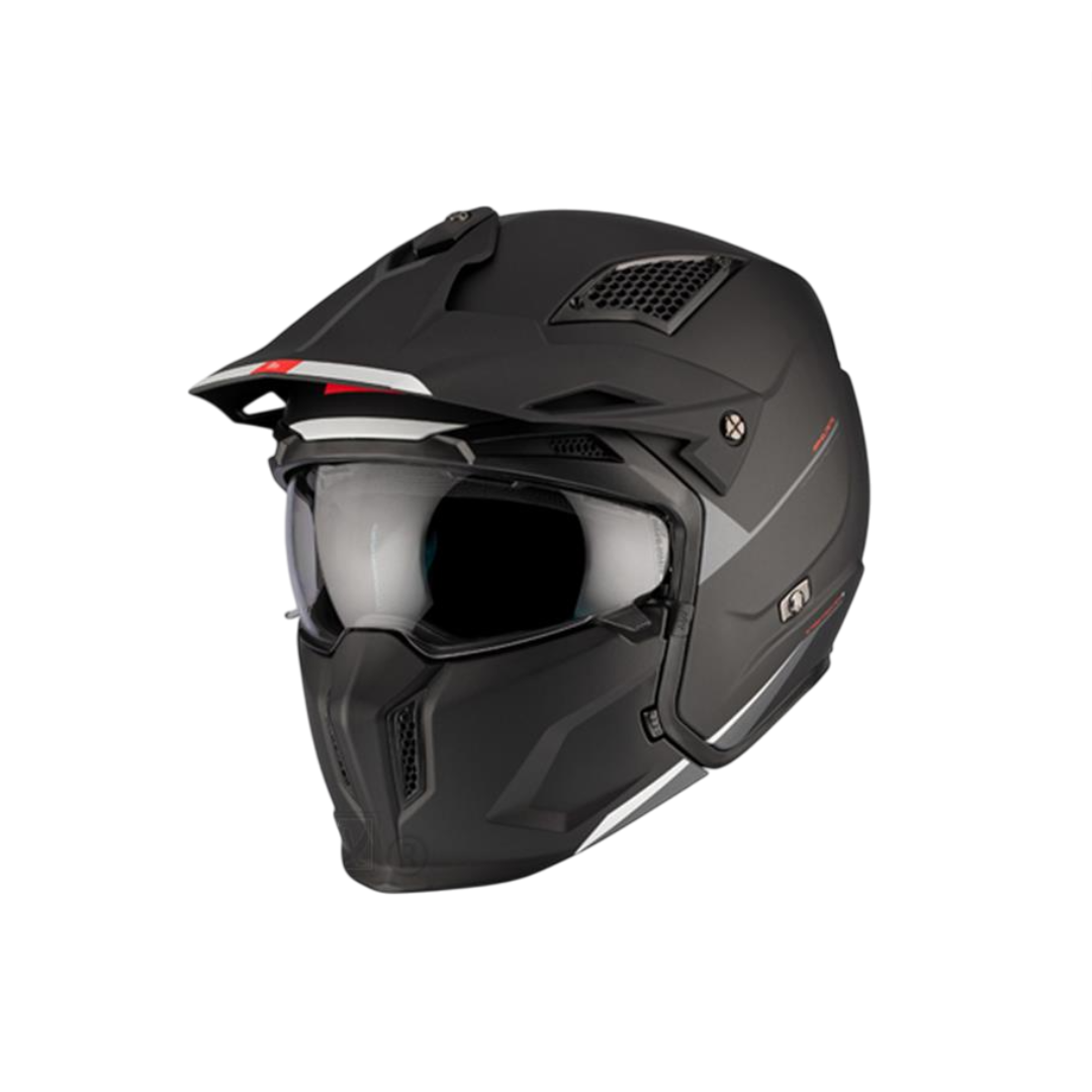 Helmet mt streetfighter sv stripe matt black