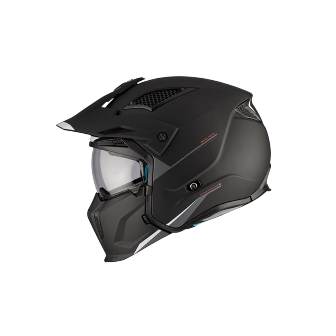 Helmet mt streetfighter sv stripe matt black