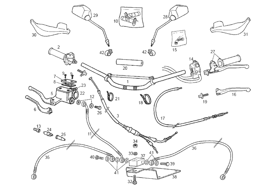 Derbi Senda SM 50 2T DRD Edition Black E2 2005 - Hoofdremcilinder & Bowdenkabel