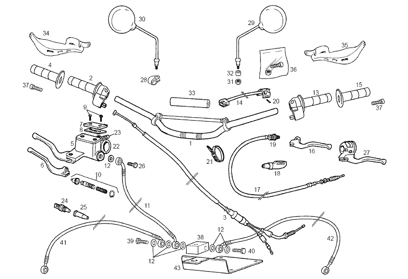Derbi Senda SM 50 2T 2ª ED Black Devil E2 2003 - Hoofdremcilinder & Schakeleenheid