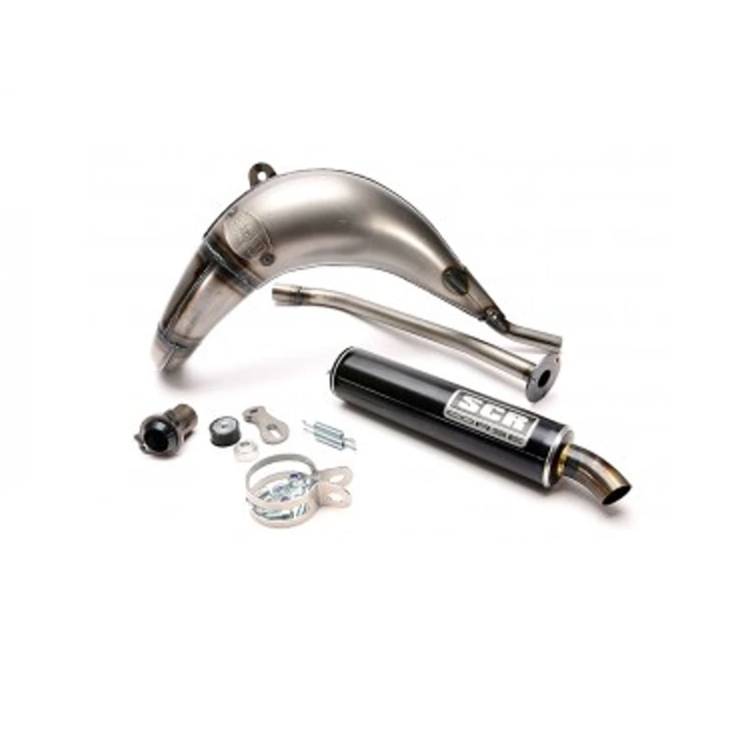 SCR Corse Uitlaat 50-70cc Zwart Bovenlangs Links Derbi Senda 2 Takt