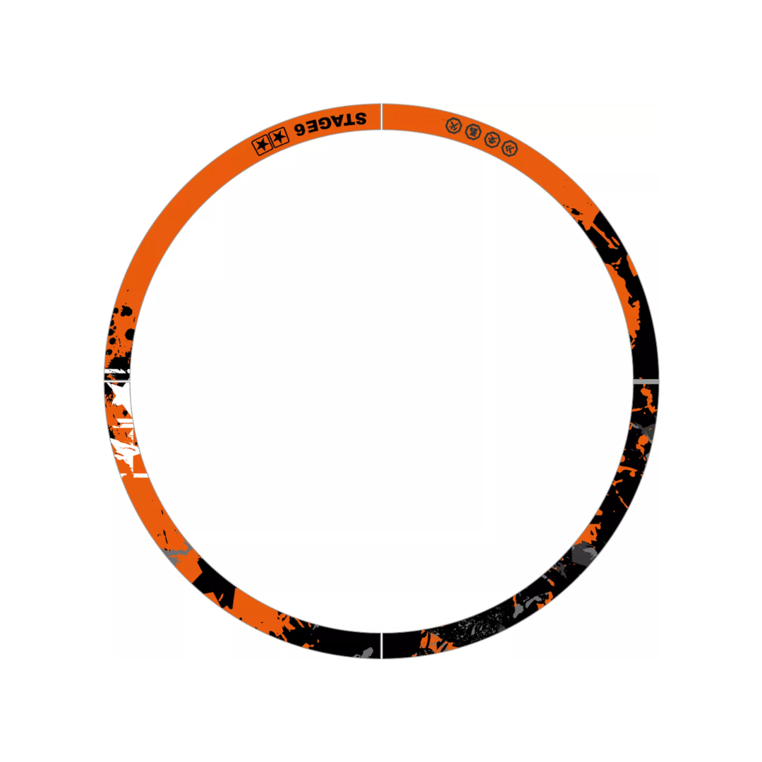 Set adesivi per cerchioni Stage6 Arancione/Nero 10 pollici Adesivi per cerchioni
