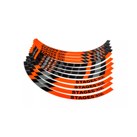 Velgstickerset Stage6 10 Inch Oranje Velgstickers