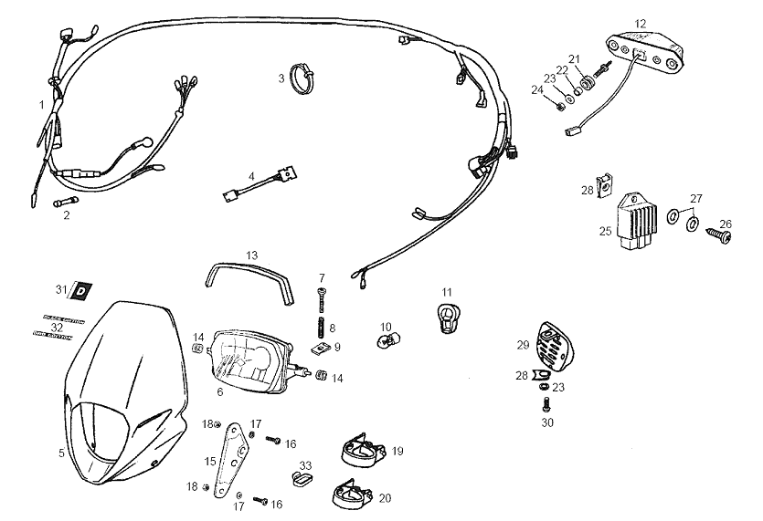 Derbi Senda SM 50 2T DRD Edition E2 2005 - Koplamp, Knipperlicht & Achterlicht