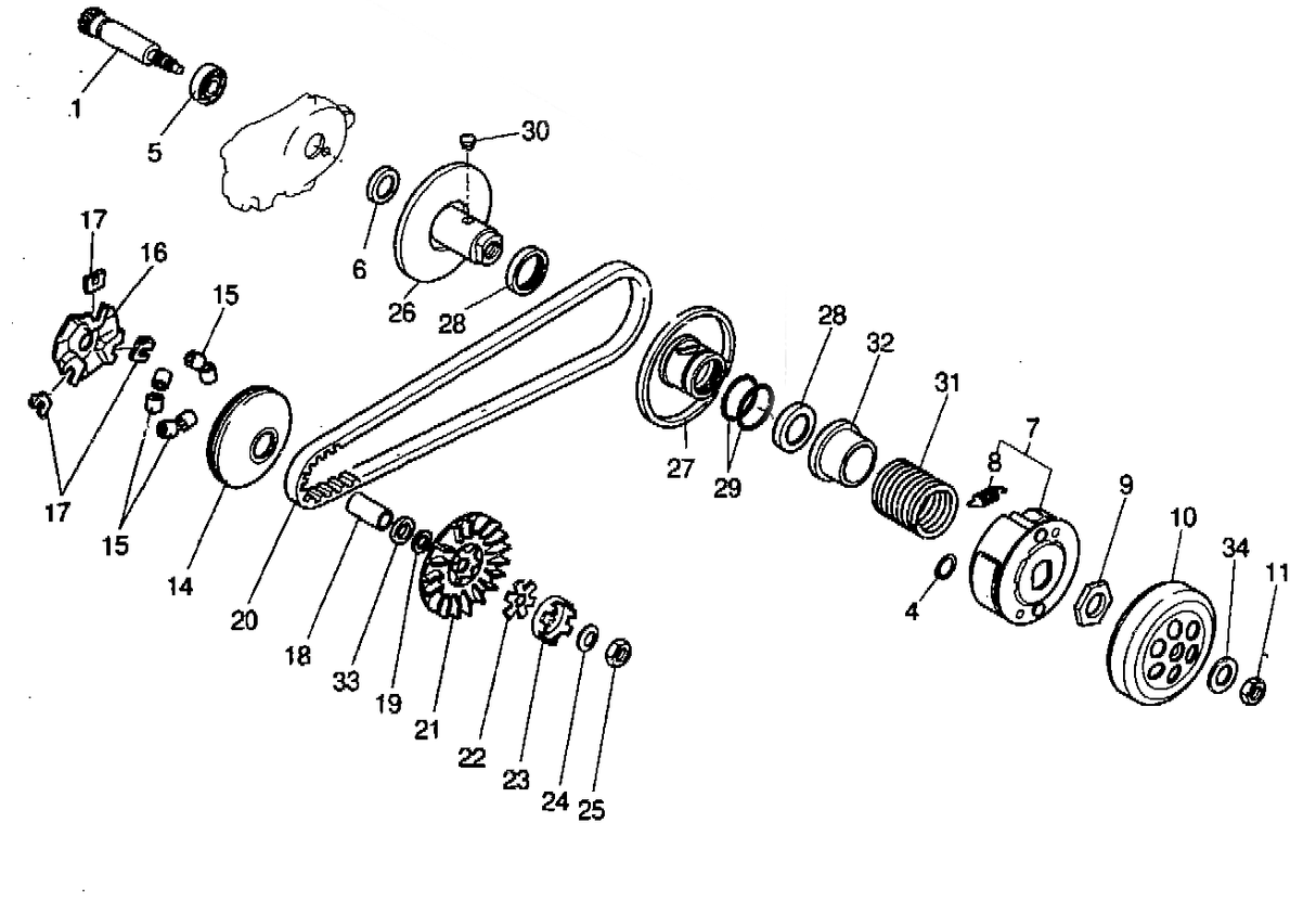 Yamaha Aerox 50 R 1998-2012 - Koppeling