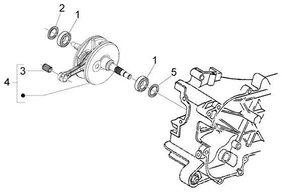 Vespa LX 50 2T - Krukas