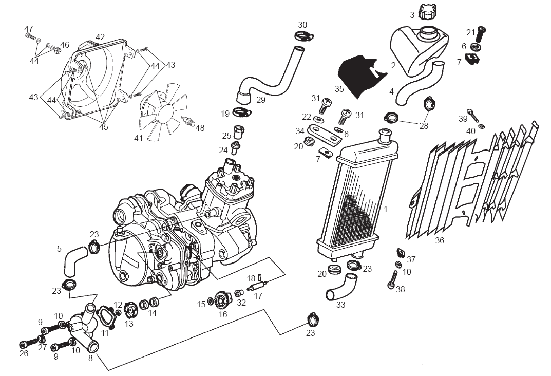 Derbi Senda SM 50 2T 2ª ED X-Treme E1 2003 - Oliepomp & Waterpomp