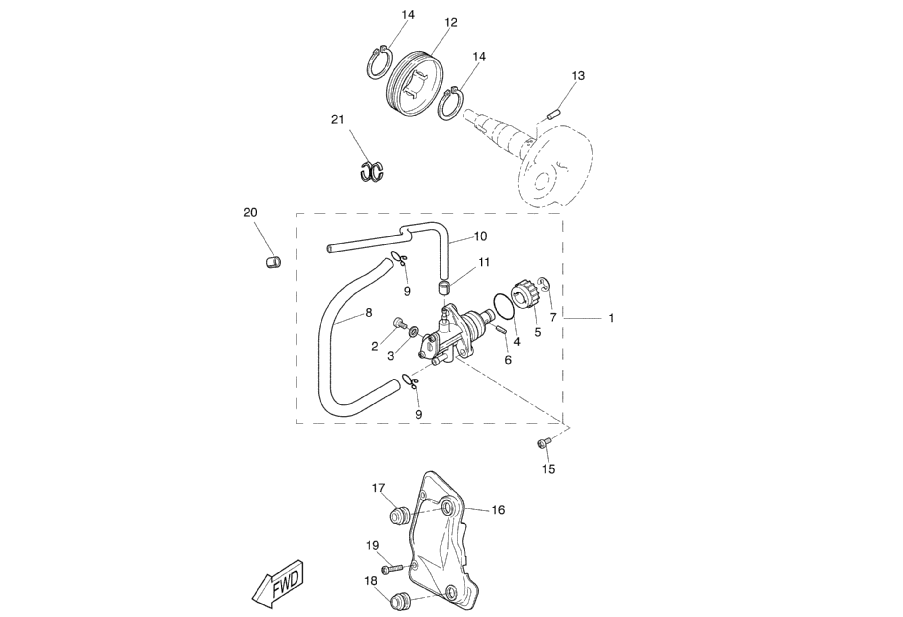 Yamaha Aerox 50 SP 1999-2012 - Oliepomp