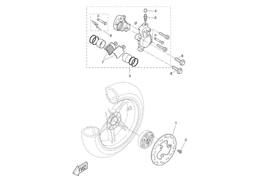 Yamaha Aerox 50 SP 1999-2012 - Remklauw Achter
