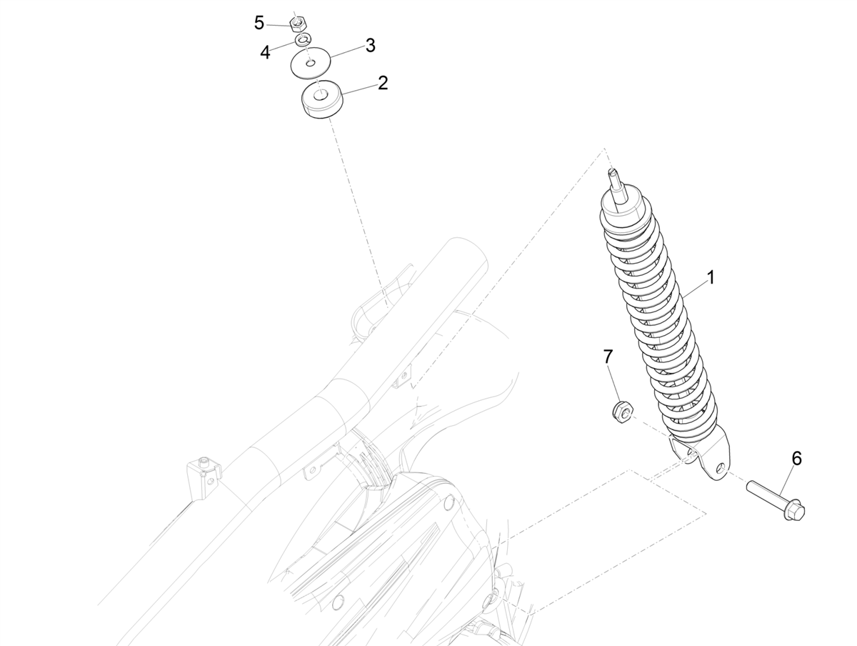 Zip 50 4T NOABS E4 2018 - 2020 - Schokdemper/Breker