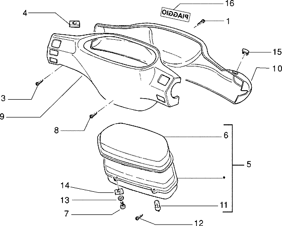 Zip SP98 - Kilometerteller & Stuurkappen
