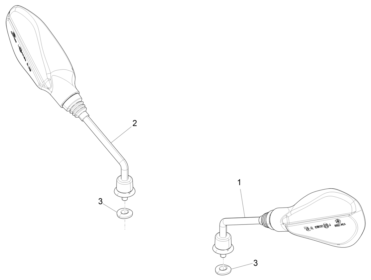 Zip 50 4T NOABS E4 2018 - 2020 - Spiegels