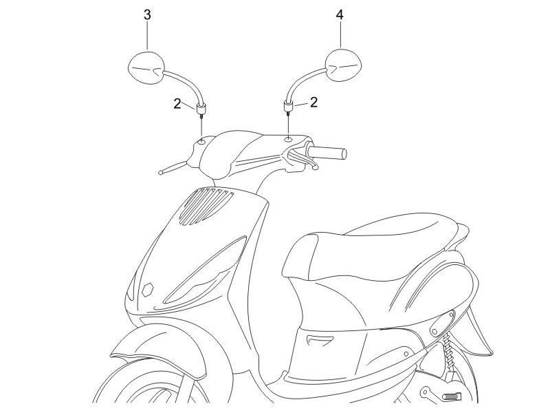 Zip 50 4T NOABS E2 2006-2013 - Spiegels