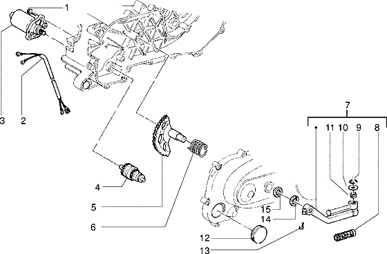 Zip Fastrider RST 1996-1999 - Startmotor & Kickstarter