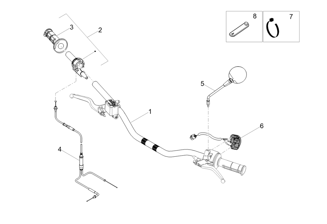 Derbi Senda SM 50 2T X-Treme E4 2018-2020 - Stuur, Hoofdremcilinder & Schakeleenheid