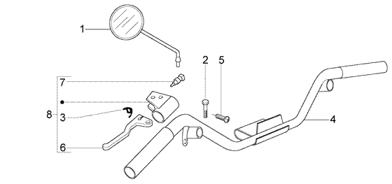Vespa LX 50 2T - Stuurdelen & Spiegel