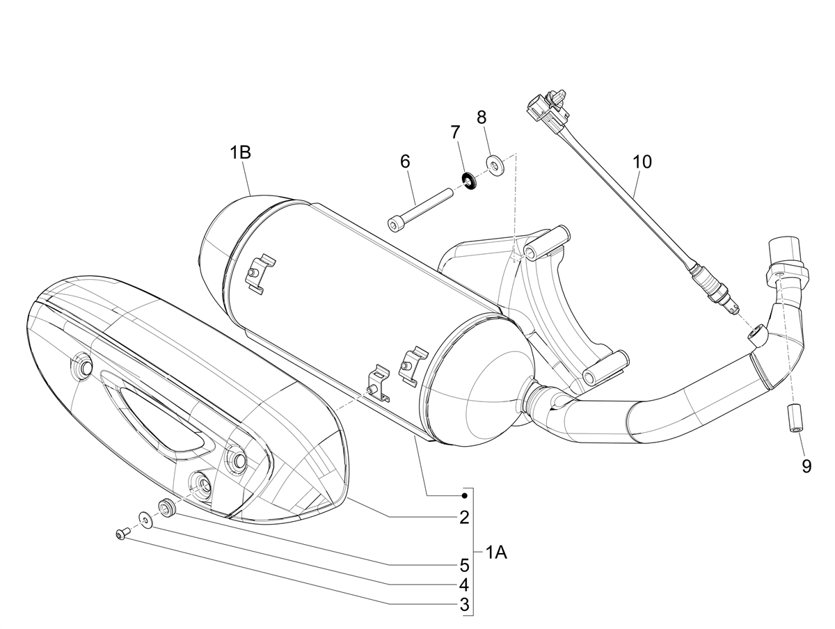 Zip 50 4T NOABS E5 2021-2023 - Uitlaat