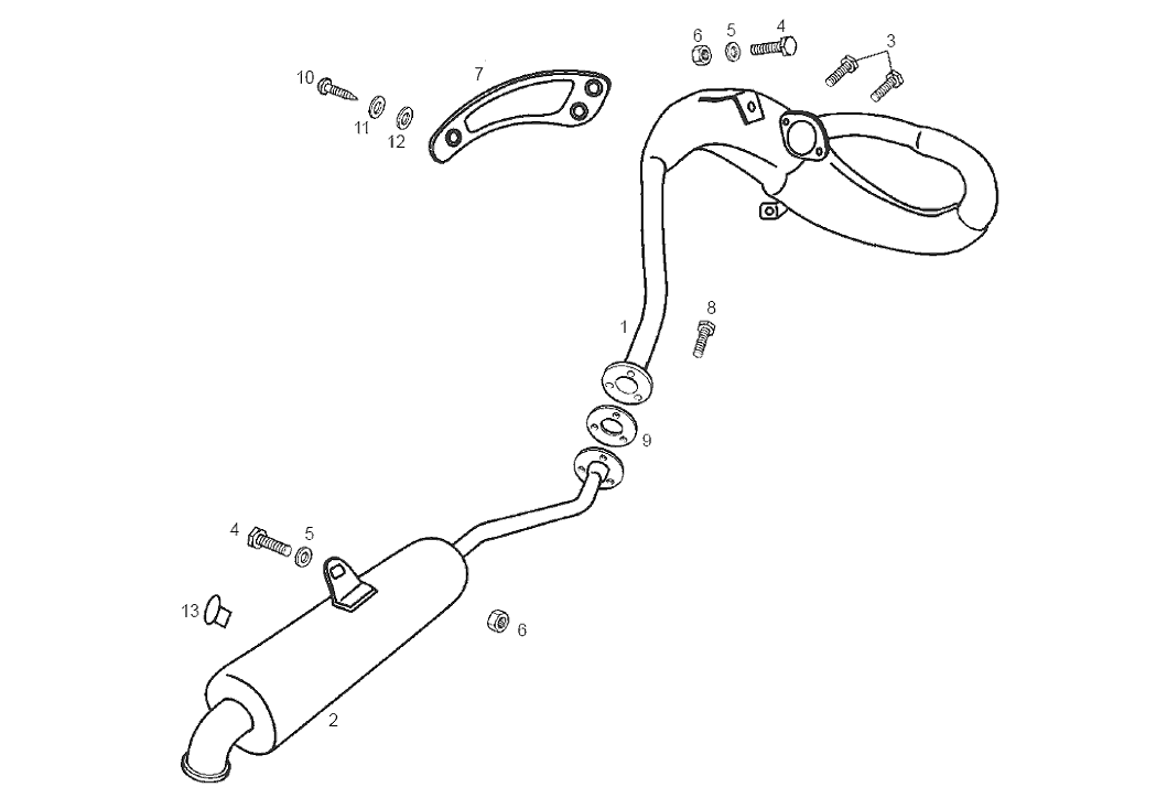 Derbi Senda SM 50 2T 2ª ED Black Devil E2 2003 - Uitlaat