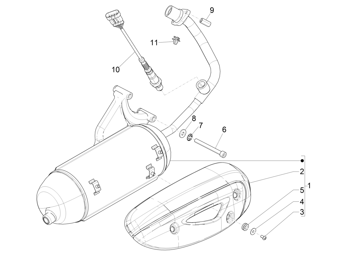 Zip 50 4T NOABS E4 2018 - 2020 - Uitlaat