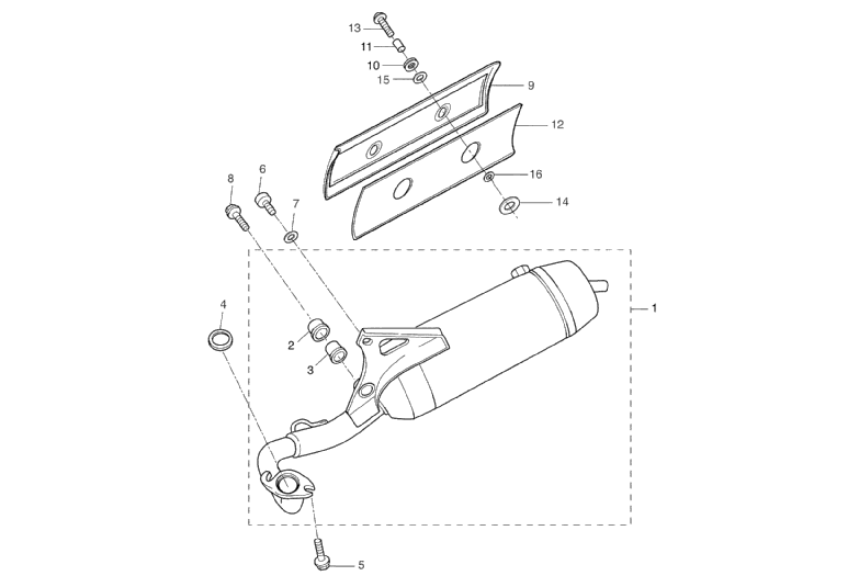 Yamaha Aerox 50 SP 1999-2012 - Uitlaat