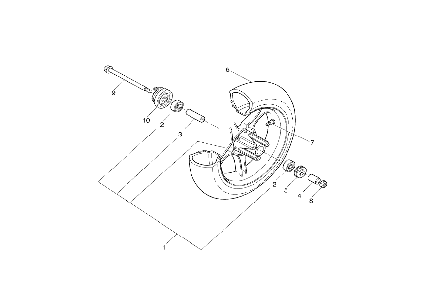 Yamaha Aerox 100 2T 2002 E1 2000-2002 - Voorwiel
