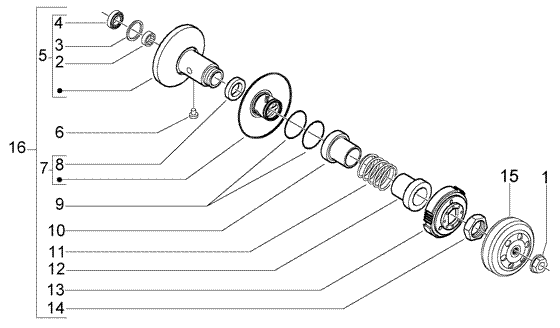 Vespa LX 50 4T - V-Snaar Poulie