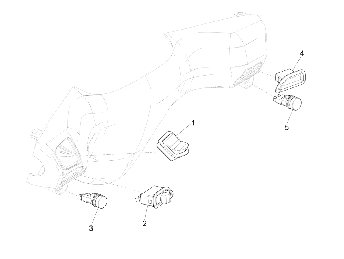 Zip 50 4T 25Km/h NOABS E5 2021-2023 - Stuurkapschakelaars