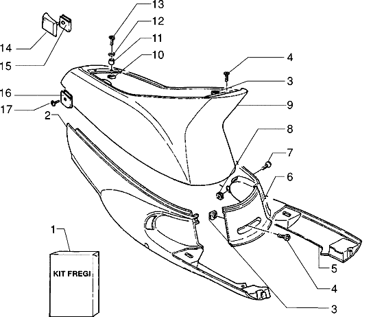 Zip SP98 - Achterkap & Motorscherm