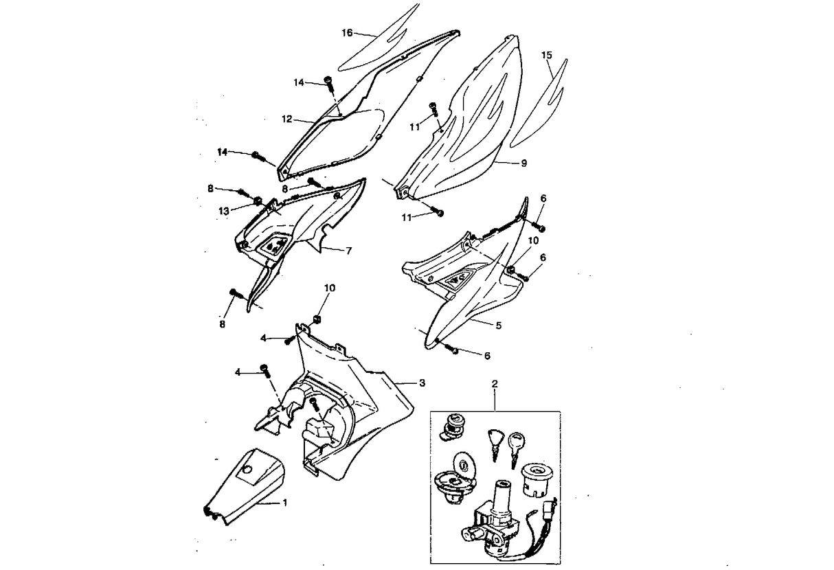 Yamaha Aerox 50 R 1998-2012 - Zijschermen