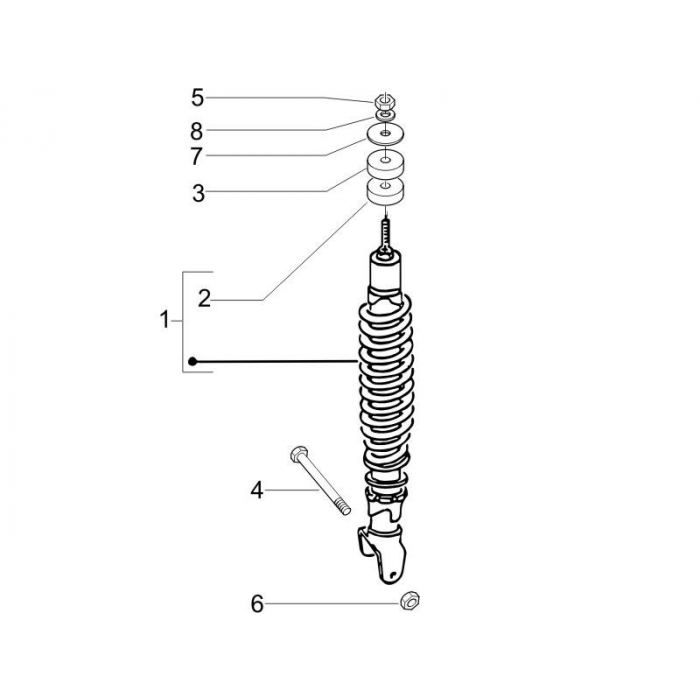 Suspension arrière-roue - amortisseur | ZIP 50 4T 25 km / h Noabs E2 2006-2016 (EMEA)