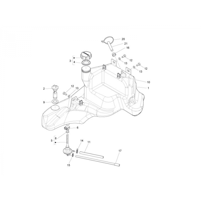 Serbatoio di carburante Zip 50 4T 25 km/h Noabs E2 2006-2016 (EMEA)