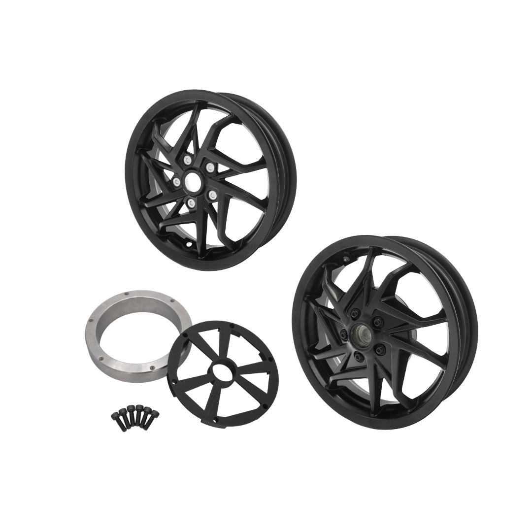 Velgenset Vespa RST Incl Remtrommel Adapter 12 Inch Mat Zwart Piaggio Zip SP