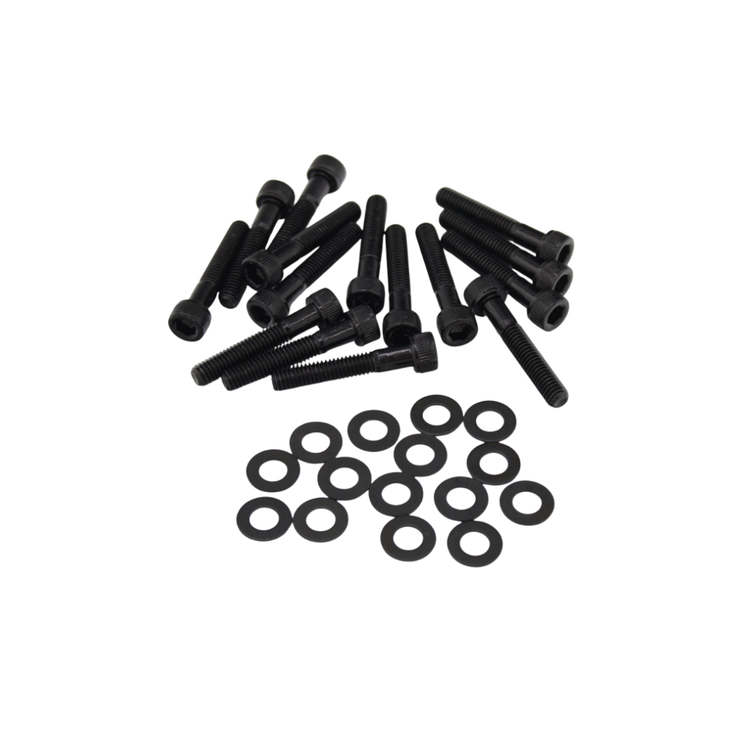 Carterboutset M6x30 Incl Ringen 15 stuks Zwart