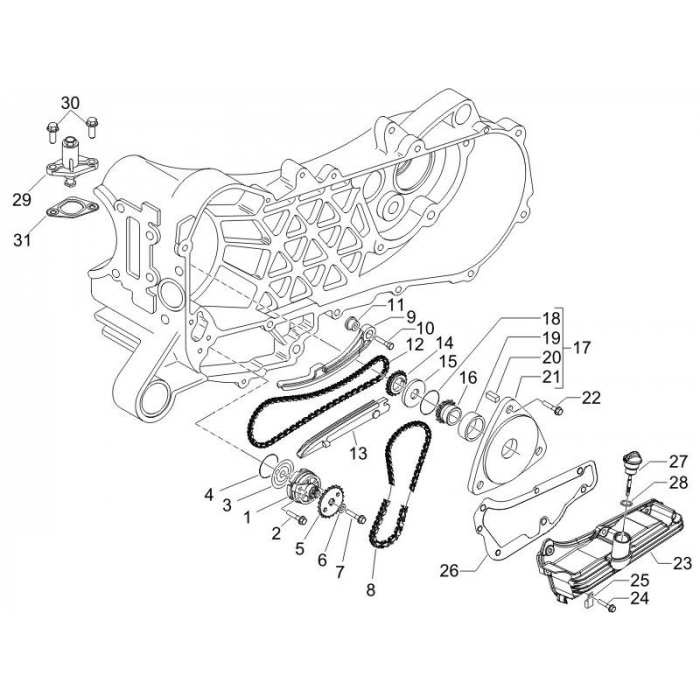 Pompe à huile | ZIP 50 4T 25 km / h Noabs E2 2006-2016 (EMEA)