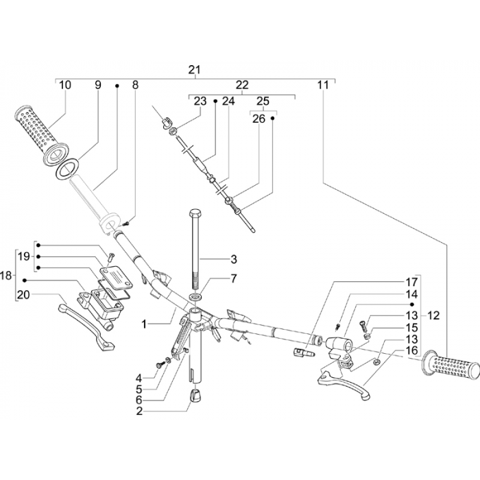 Volante - Zip del cilindro principale 50 4t 25 km/h Noabs E2 2006-2016 (EMEA)