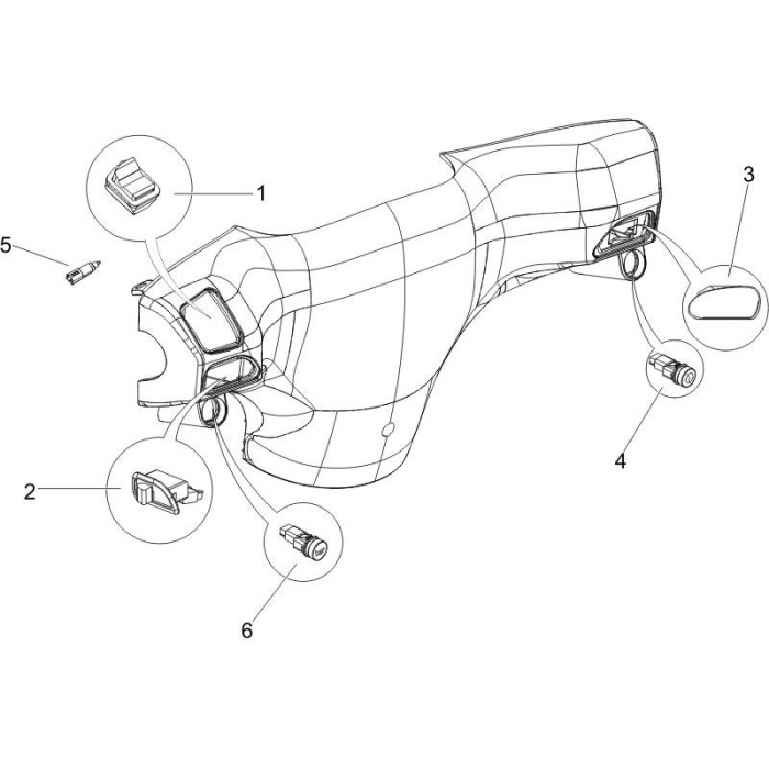 Switches Handlebar Zip 50 4T 25 km/h NOABS E2 2006-2016 (EMEA)