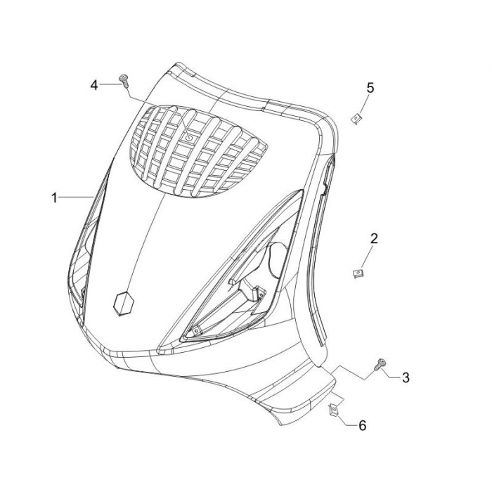 Front screen | ZIP 50 4T 25 km/h NOABS E2 2006-2016 (EMEA)