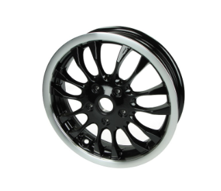 Voorvelg Vespa Sprint Origineel Glans Zwart Met Zilvere Rand Velgen