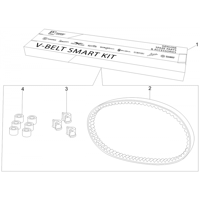 V-Snaar kit | Zip 50 4T 25 Km/h NOABS E2 2006-2016 (EMEA)