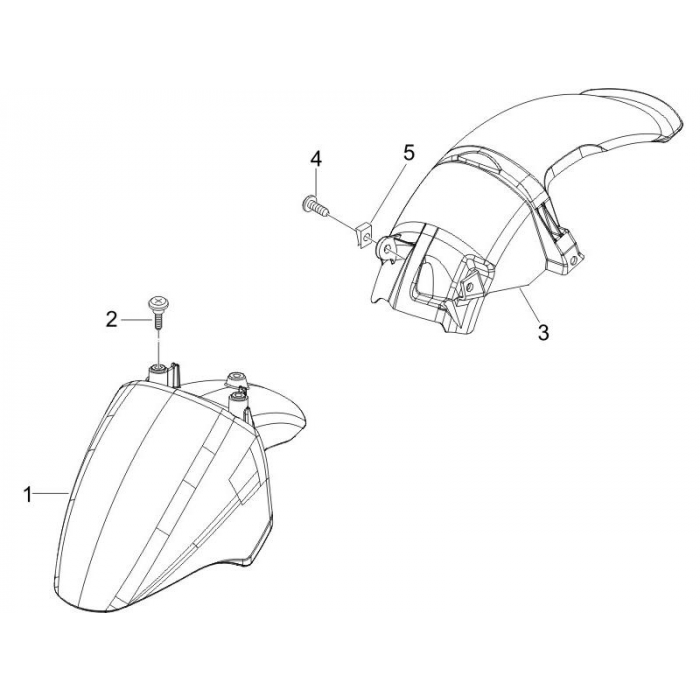 Wheel cabinet - wheel fender ZIP 50 4T 25 km/h NOABS E2 2006-2016 (EMEA)