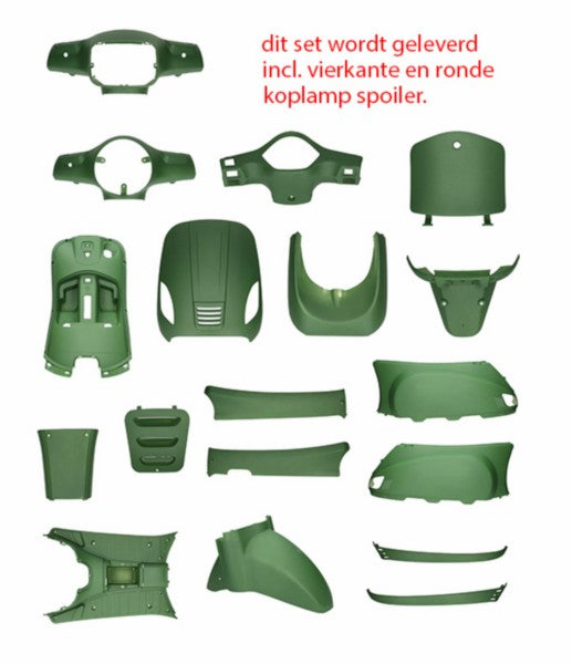 Kappenset Leger Groen Mat Passend Op La Souris Vespelini / BTC Riva