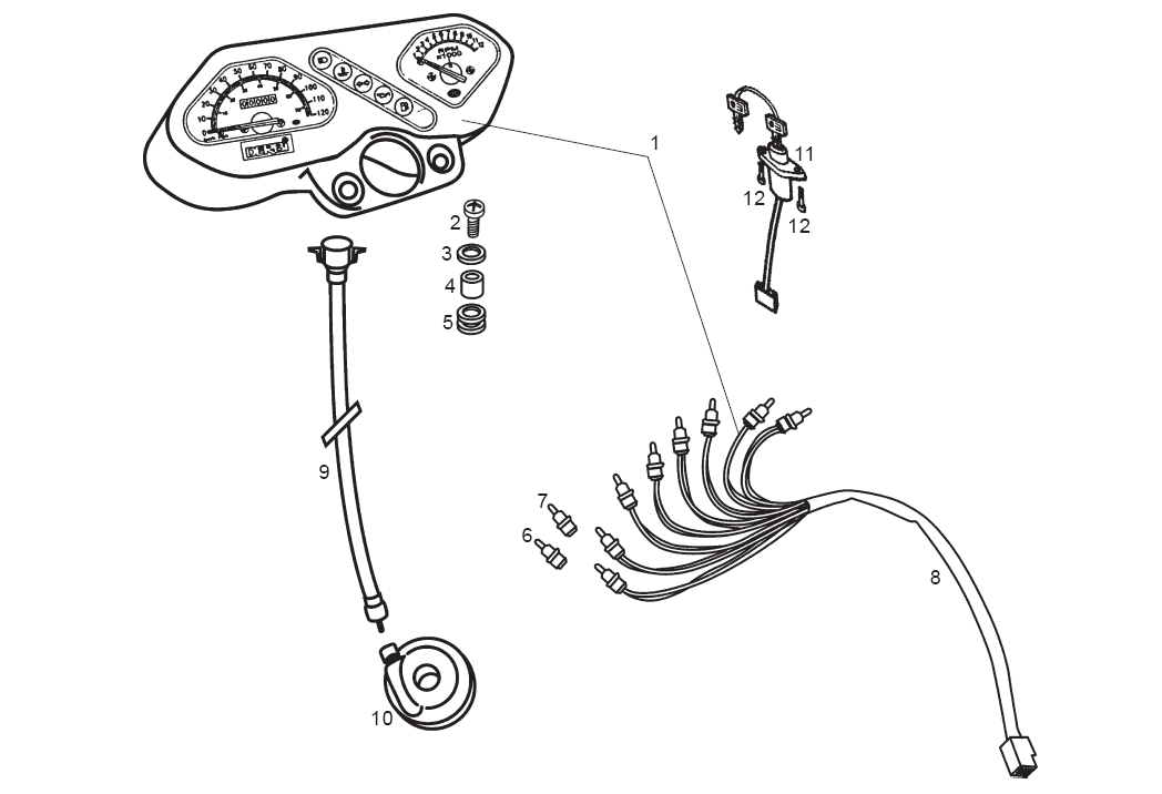 Derbi Senda SM 50 2T 2ª ED X-Treme E1 2003 – Kilometerteller Kilometertellerkabel