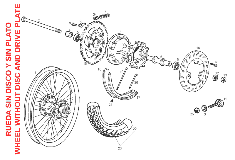 Derbi Senda SM 50 2T 3ª ED X-Treme E2 2006 – Achterwiel