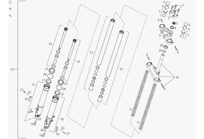 Derbi Senda SM 50 2T 3ª ED X-Treme E2 2006 – Vork
