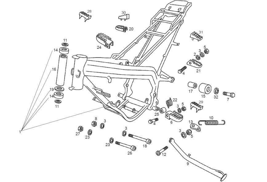 Derbi Senda SM 50 2T 4ª ED X-Treme E2 2007 – Frame