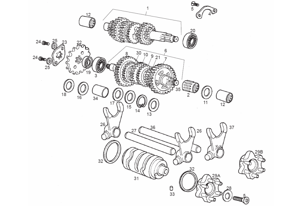 Derbi Senda SM 50 2T 4ª ED X-Treme E2 2007 – Transmissie Tandwiel Voor